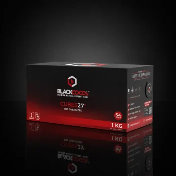Black Cocos Cubes 27+ Kokoskohle 1 kg Packung, 54 Stück